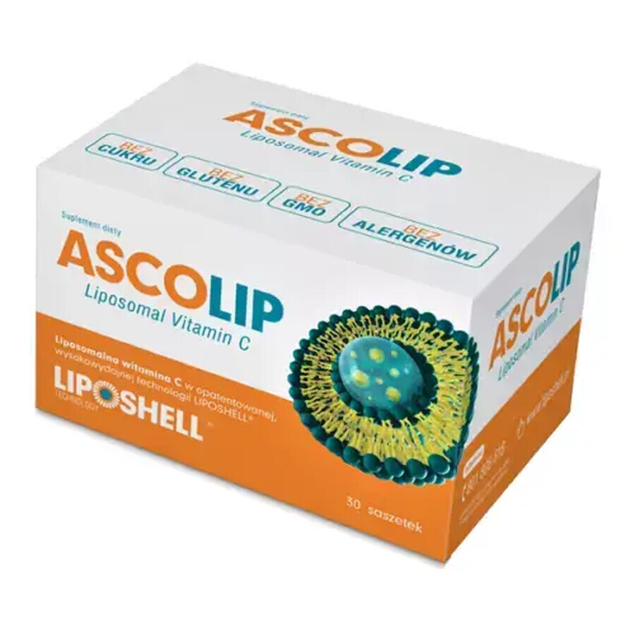 Vitamine C Liposomaal met kersensmaak, 500 mg, 30 sachets, Liposhell