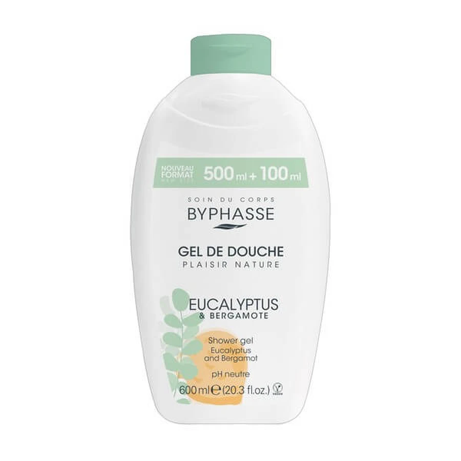 Byphasse Plaisir Nature, Duschgel, Eukalyptus und Bergamotte, 600 ml