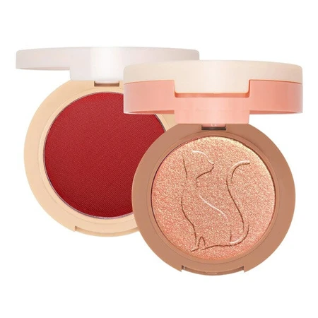 J.Cat Beauty 2 en 1 Piece of Cake Blush + Highlighter, colorete e iluminador 2 en 1 103 McFlirty, 12,1 g