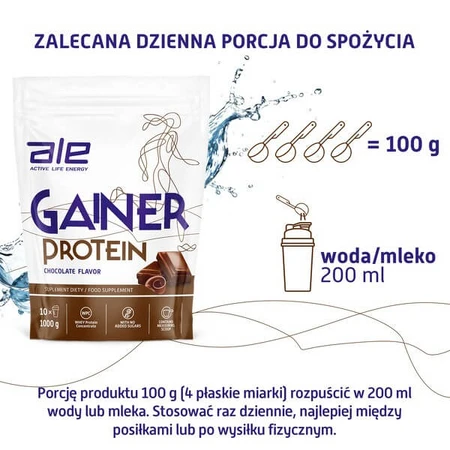 ALE Gainer Protein Chocolate Flavor, powder, 1000 g