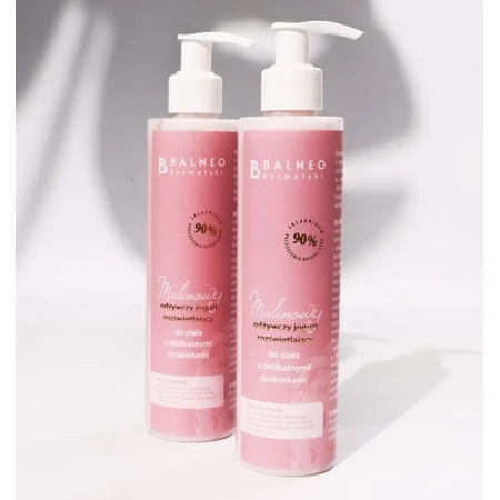Balneokosmetics, zmeură hrănitoare iluminatoare corp iaurt cu particule, 150 ml