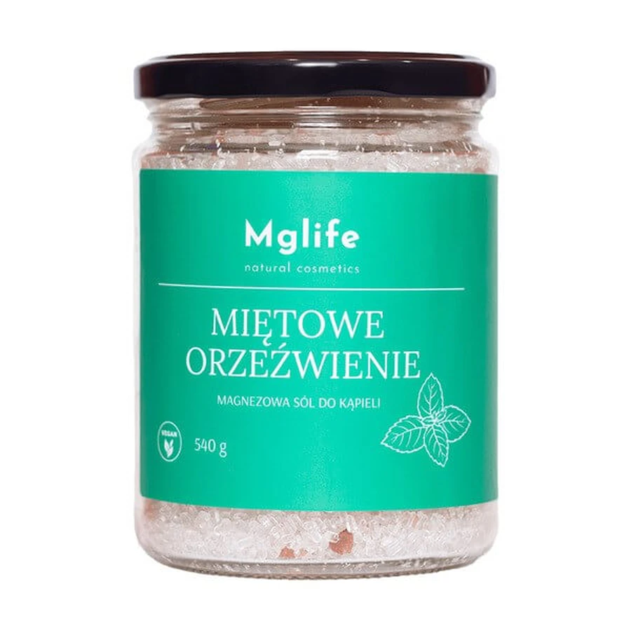 Mglife Natuurlijke Cosmetica Pepermunt verfrissing, magnesium badzout, 540 g