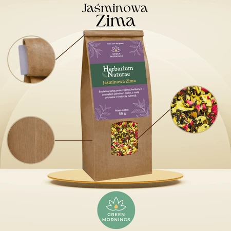 Green Mornings, Herbarium Naturae, Jasmine Winter, compoziție de ceai negru, 50 g