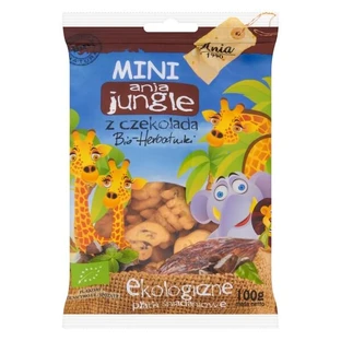 Ania, Mini Jungle, wheat cookies with chocolate BIO, 100 g