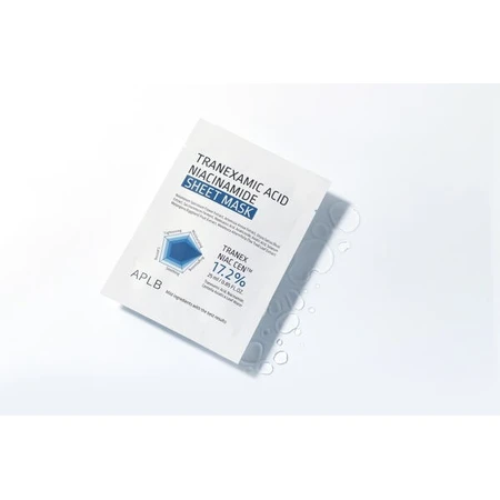 APLB Tranexamic Acid Niacinamide Sheet Mask, aufhellende Sheet Mask mit Tranexamsäure und Niacinamid, 25 ml