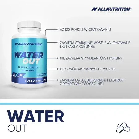 Zestaw 2 x Allnutrition Water Out, kapsułki, 120 szt.: ceny i cechy