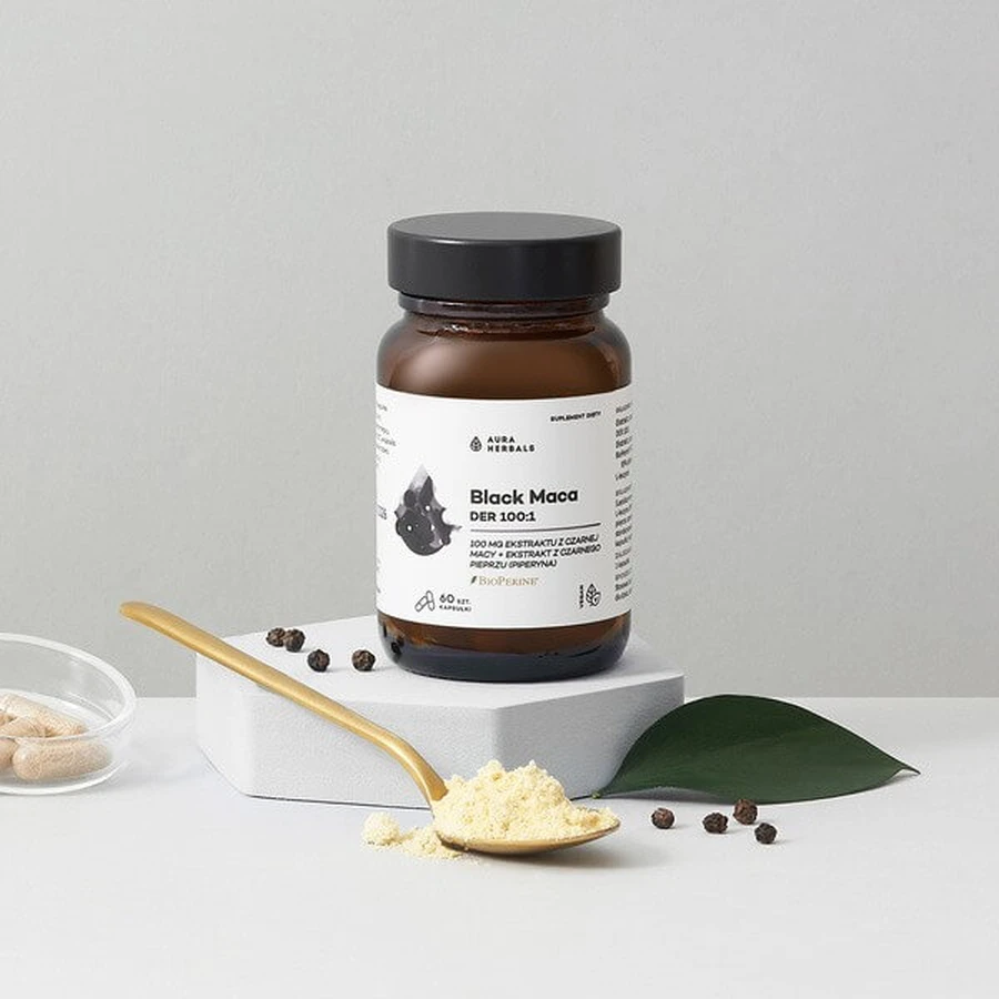 Aura Herbals Black Maca DER 100:1, capsule, 60 pezzi.