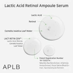 APLB Lactic Acid Retinol Ampoule, smoothing serum with lactic acid and retinol, 40 ml