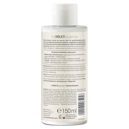 Miya Cosmetics myMILKYessence, emulsión calmante y tónico facial 2 en 1, 150 ml