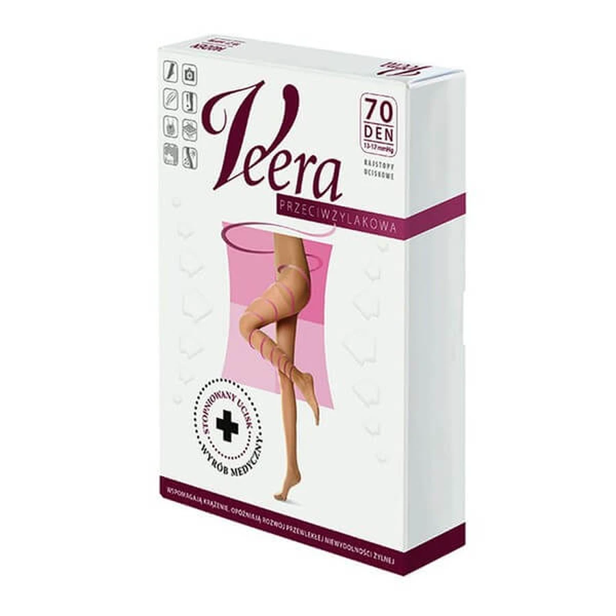 Veera Anti-HIV, collant a compressione, 70 DEN, solei, taglia 2/M