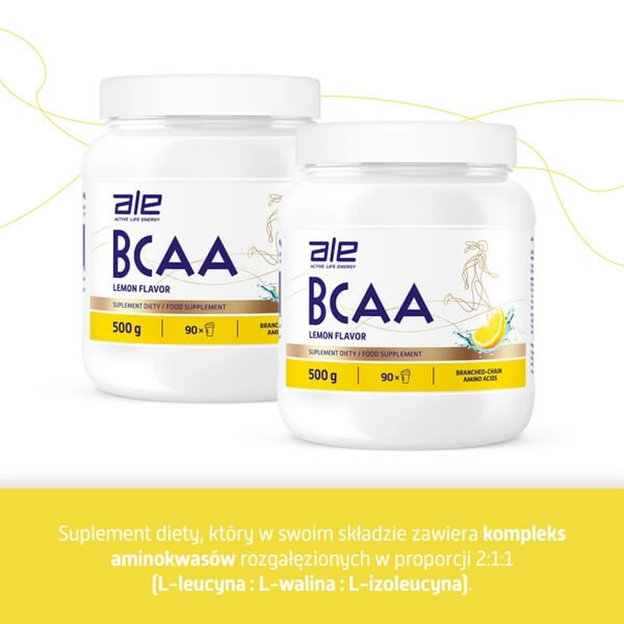 ALE BCAA Lemon Flavor, proszek, 500 g: ceny i cechy