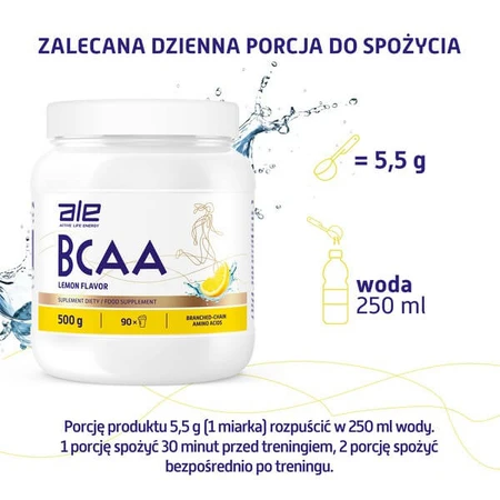 ALE BCAA Lemon Flavor, proszek, 500 g: ceny i cechy