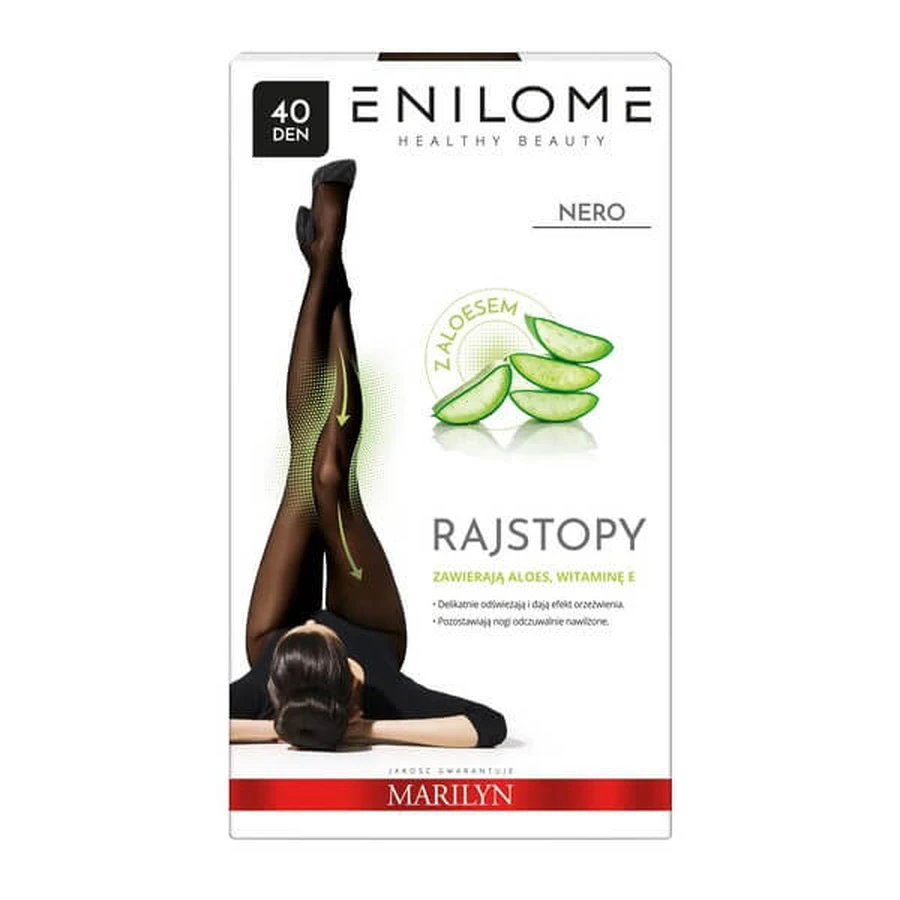 Enilome Healthy Beauty Aloe, dresuri semi-mat, culoare Nero, mărime XL, 40 DEN