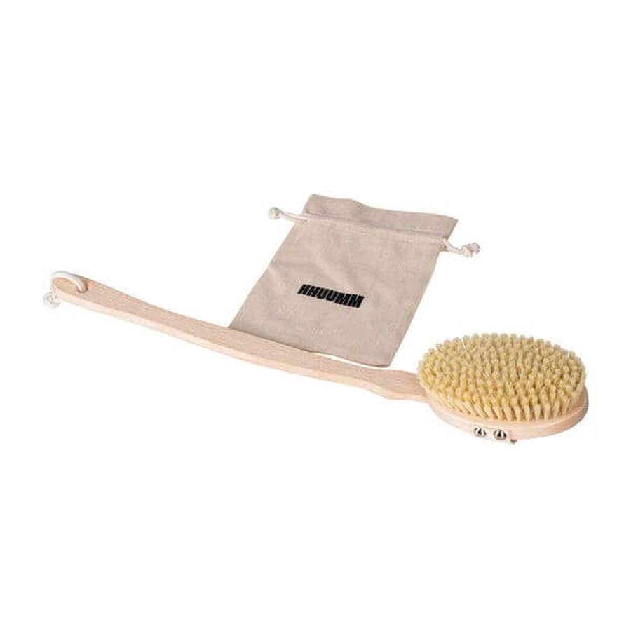 Hhuumm, dry body massage brush, soft fiber version with stick No.4, 1 piece.