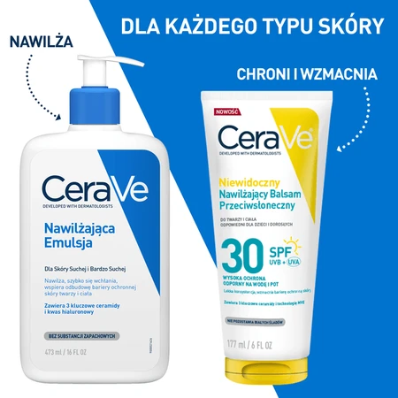 CeraVe, lozione solare idratante invisibile SPF 30, 177 ml