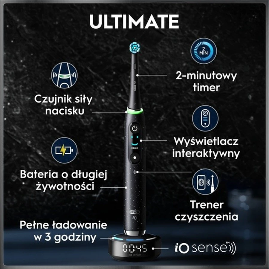 Oral-B iO 10, periuță de dinți electrică, Cosmic Black, 1 buc.