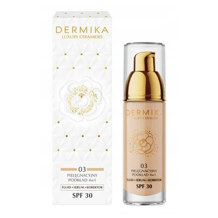 Dermika Luxe Ceramiden, 4-in-1 huidverzorgingsfoundation, SPF 30, tint 03, 30 ml