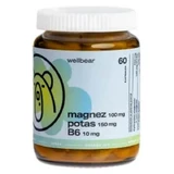 Wellbear Magnesium 100 mg + Kalium 150 mg + B6 10 mg, capsules, 60 st.