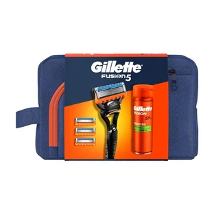 Gillette set, maquinilla Fusion5 + cuchillas, 3 piezas + Fusion, gel de afeitar para pieles sensibles, 200 ml