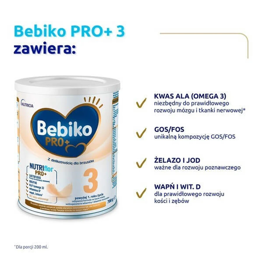 Set van 2x Bebiko PRO+ 3, een voedzame melkvoeding voor baby's vanaf 1 jaar, 700 g