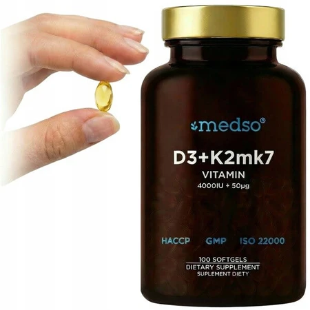 Medso D3 + K2 MK7, soft capsules, 100 pcs.