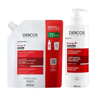 Kit Dercos Energy+, Șampon de întărire, 400 ml + pachet de reumplere, 400 ml