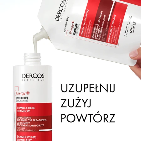 Kit Dercos Energy+, Șampon de întărire, 400 ml + pachet de reumplere, 400 ml
