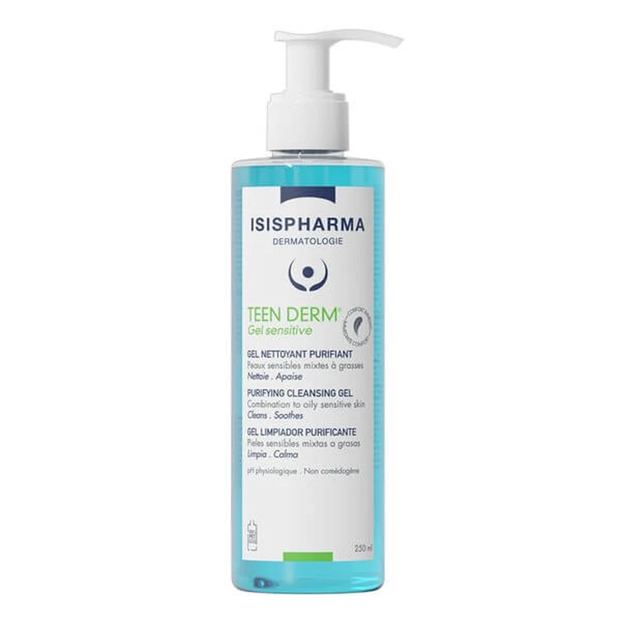 ISISPHARMA TEEN DERM GEL SENSITVE, reinigendes Gesichtswaschgel, 400 ml