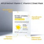 APLB Retinol Vitamin C Vitamin E Sheet Mask, facial sheet mask with retinol and vitamins C and E, 25 ml