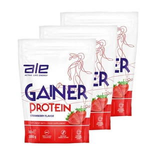 Set of 3 x ALE Gainer Protein Strawberry Flavor