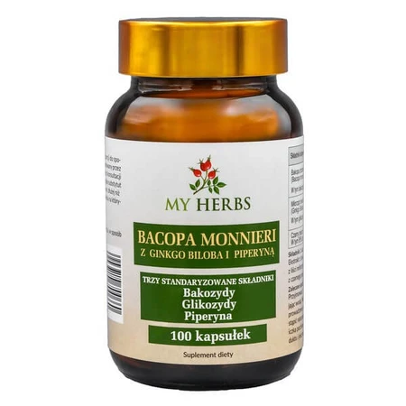 Bio Herbs Bacopa Monnieri con Ginkgo Biloba y Piperina, cápsulas, 100 pcs.