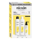 Nioxin System 1, Set zur Stärkung von natürlichem, leicht schütterem Haar, Shampoo 150 ml + Spülung 150 ml + Serum 50 ml