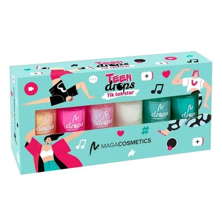 Maga Cosmetics, Teen Drops Tik Tok Star V.02, zestaw lakierów do paznokci, 6 x 6 ml: ceny i cechy