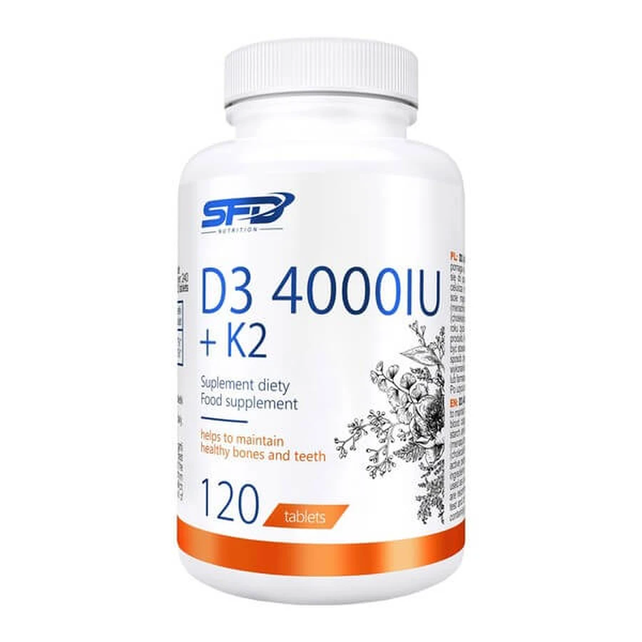 Set van 2x SFD D3 4000IU+K2, tabletten, 120 stuks.