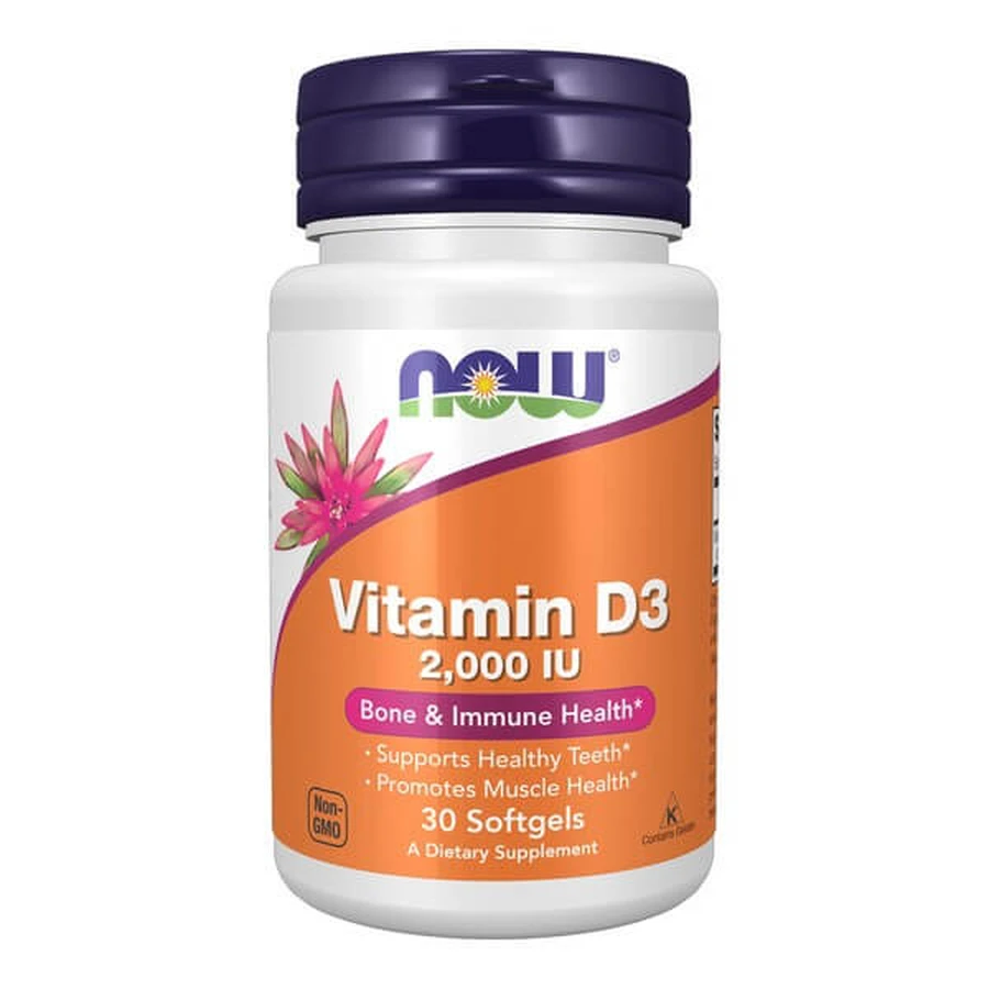 Now Foods Vitamine D3 2000 IE, capsules, 30 st.