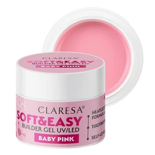 Claresa Soft&amp;Easy Builder Gel, gel per la ricostruzione delle unghie, rosa baby, 45 g