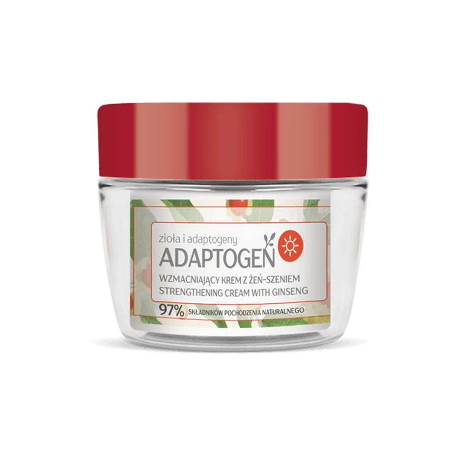 Flos-Lek Adaptogen, crema de día reforzante con ginseng, recambio, 50 ml