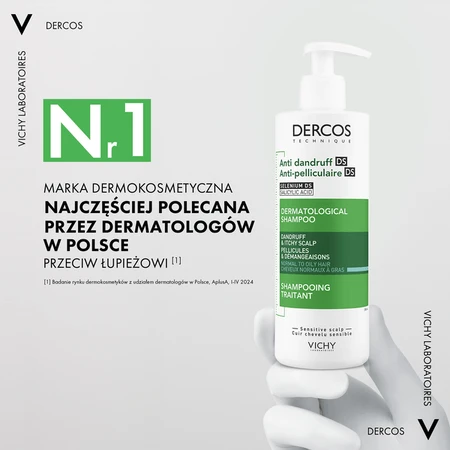 Set Vichy Dercos DS, antiroosshampoo, normaal en vet haar, 390 ml + navulverpakking, 390 ml