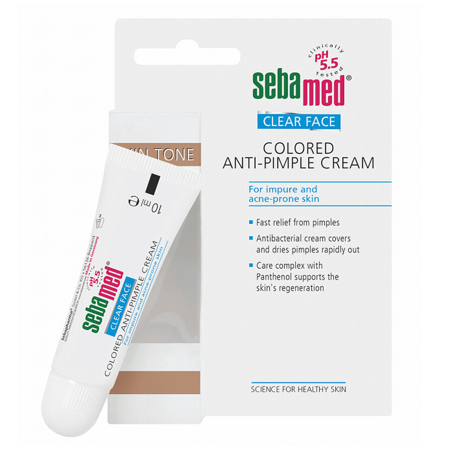 Anti-acne dermatologische getinte concealer crème Clear Face, 10 ml, Sebamed