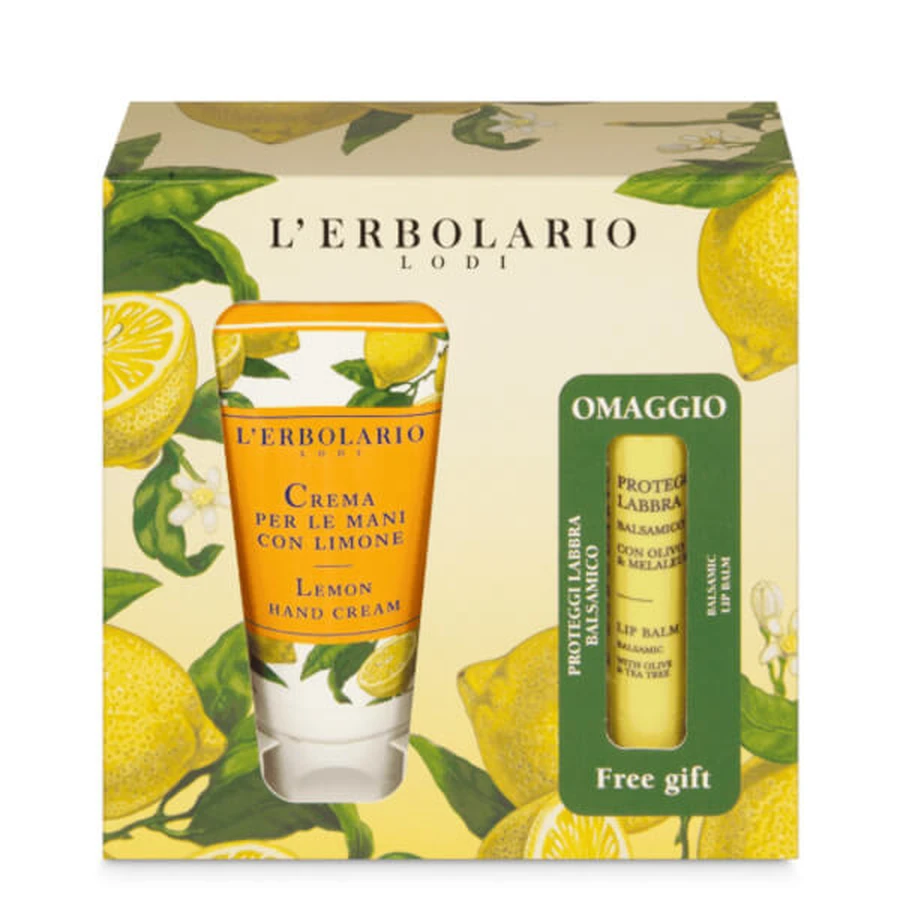 L'Erbolaio crema mani al limone e proteggilabbra in omaggio