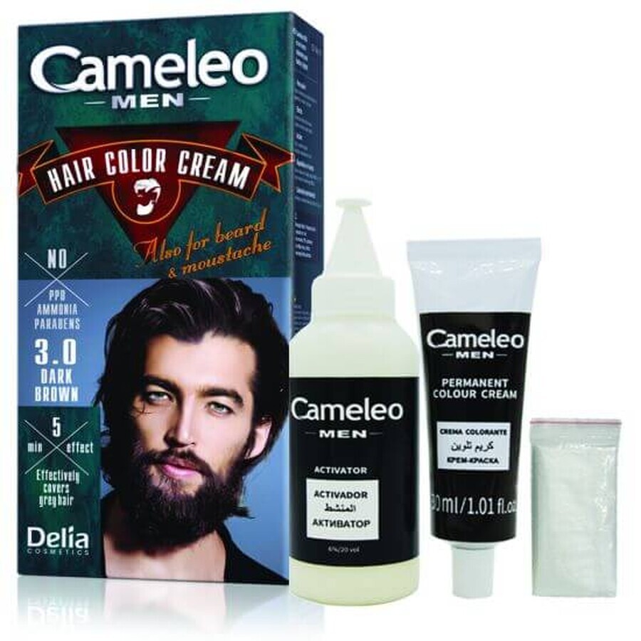 Teinture pour cheveux, barbe, moustache et favoris pour hommes, 30 ml, Cameleo