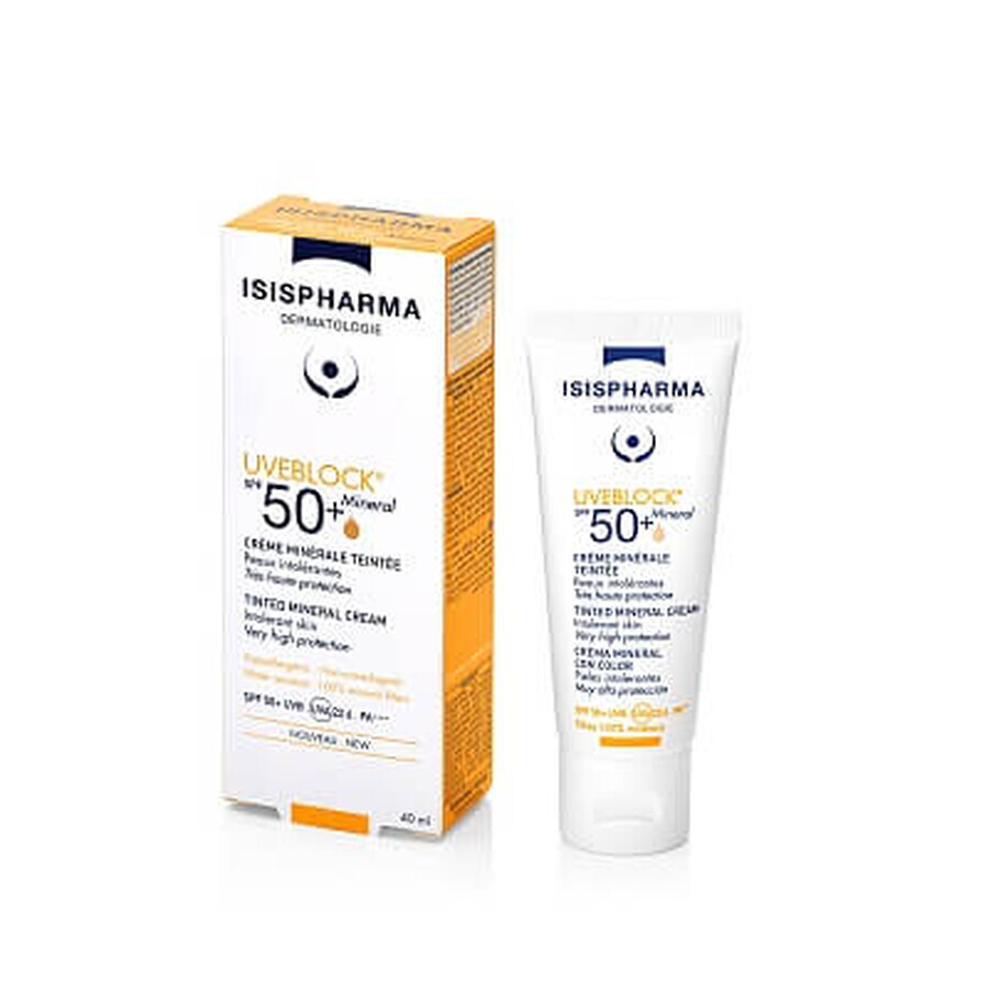 Isis Pharma UVEBLOCK Zonnebeschermingscrème SPF 50+ Mineraal getint, 40 ml