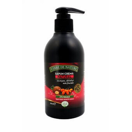 Sapone naturale in crema con argan, olivello spinoso e note fruttate 240 ml, Verre de Nature