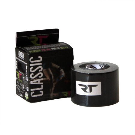 Premium kinesiologie tape Ultra Sterk zwart, 5 cm x 5 m, REA Tape