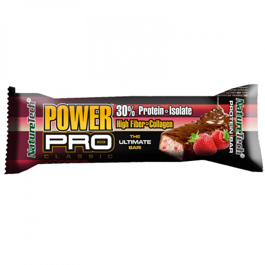 Barre énergétique Power Pro fraise et chocolat, 80g, Nature Tech