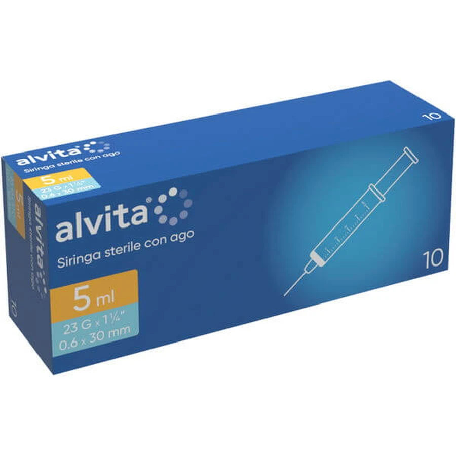 Alvita Seringue 5ml Modèle G23 10 Pièces