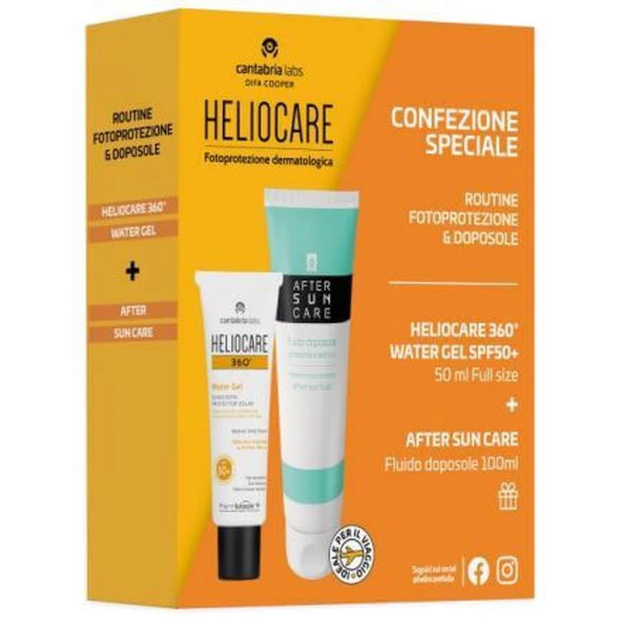 Heliocare 360 Routine Kit Wasser-Gel SPF50+ + After Sun Face