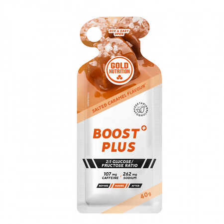 Gel al gusto di caramello salato Boost Plus, 40g, Gold Nutrition