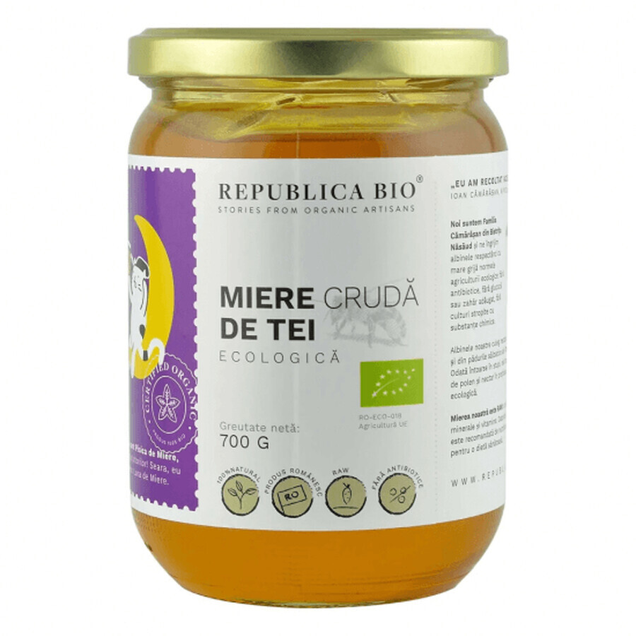 Miele di tiglio biologico grezzo, 700 g, Republica BIO