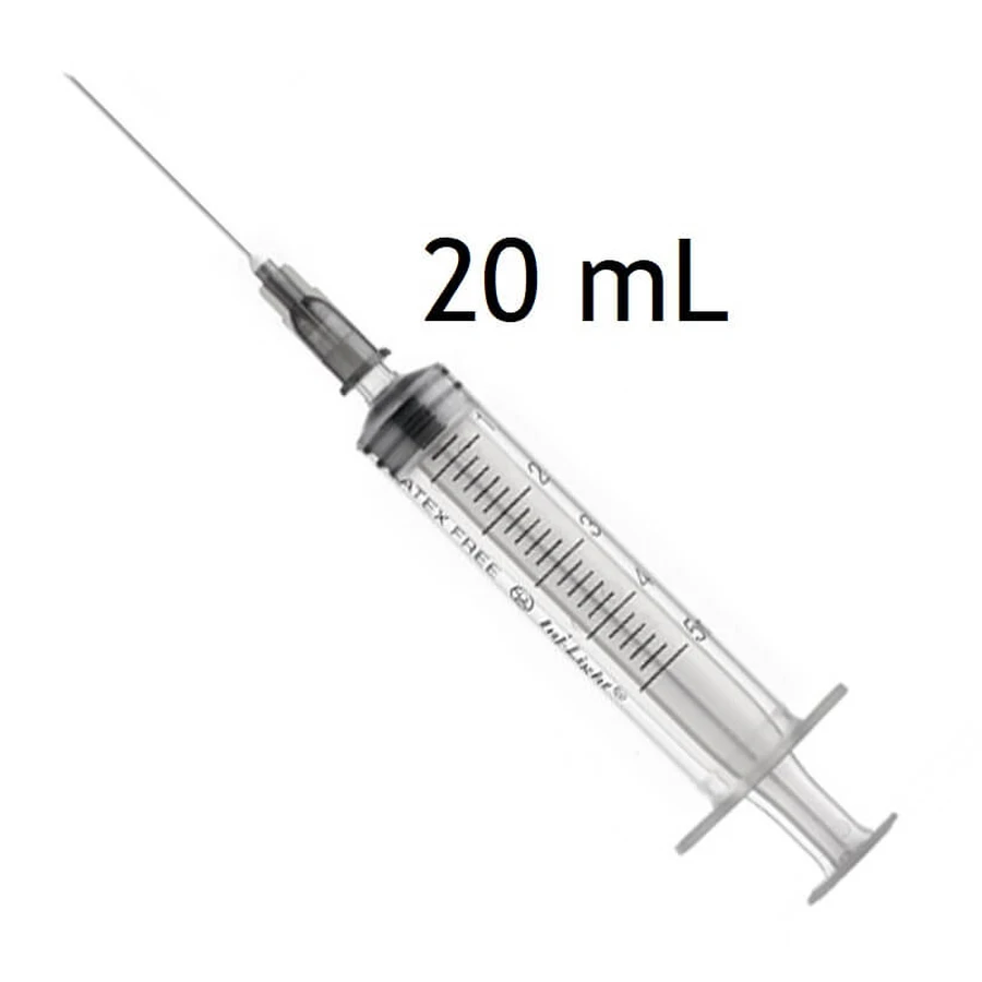 PIC STERILE SYRINGE 20 ml ECCENTRIC needle graft 20G 100 pieces